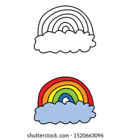 cartoon drawing of a rainbow