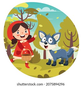 Cartoon Drawing Of Red Riding Hood