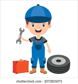 Cartoon Drawing Of A Repairman