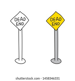 cartoon drawing of a road sign