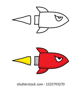 cartoon drawing of a rocket