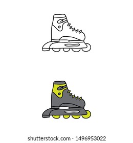 cartoon drawing of a roller skate