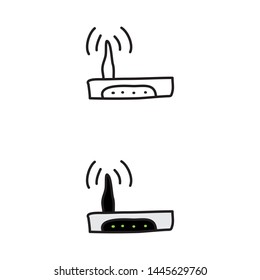 cartoon drawing of a router