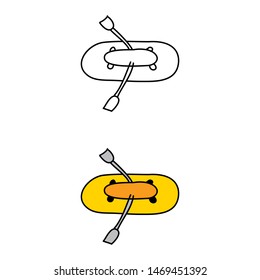 cartoon drawing of a rubber boat