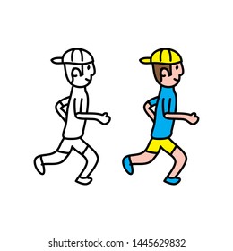 cartoon drawing of a running man