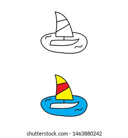 cartoon drawing of a sailboat