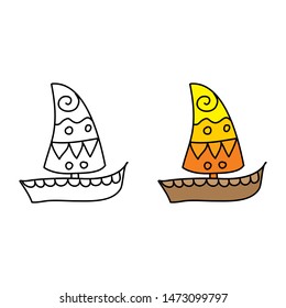 cartoon drawing of a sailboat