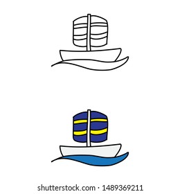 cartoon drawing of a sailboat