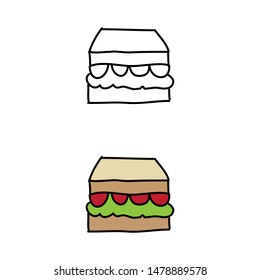cartoon drawing of a sandwich