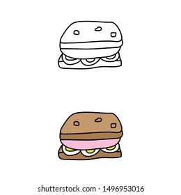 cartoon drawing of a sandwich