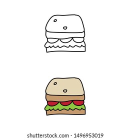 cartoon drawing of a sandwich