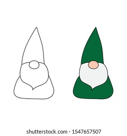 cartoon drawing of a scandinavian gnome