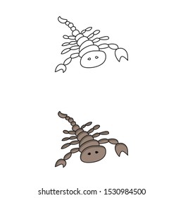 cartoon drawing of a scorpion