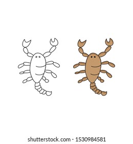 cartoon drawing of a scorpion