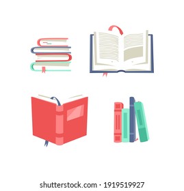 Cartoon drawing set of book for Student emoji. Hand drawn emotional schoolbook object. Actual Vector illustration character. Creative  art work 