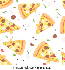 Cartoon drawing set of fast food. Hand drawn meal.Actual Vector illustration italian cuisine. Creative ink art work  pizza