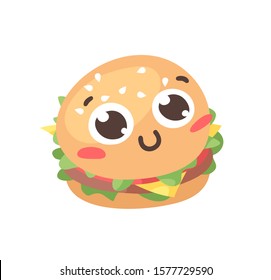 Cartoon drawing set of fast food emoji. Hand drawn emotional meal.Actual Vector illustration american cuisine. Creative ink art work burger