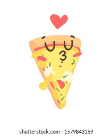 Cartoon drawing set of fast food emoji. Hand drawn emotional meal.Actual Vector illustration italian cuisine. Creative ink art work pizza