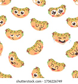 Cartoon drawing set of fast food emoji. Hand drawn emotional meal.Actual Vector illustration american cuisine. Creative ink art work hot dog