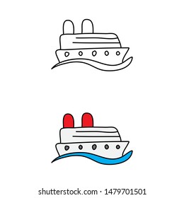 cartoon drawing of a ship