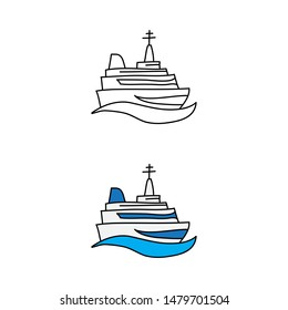 cartoon drawing of a ship