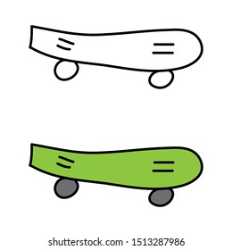 cartoon drawing of a skateboard