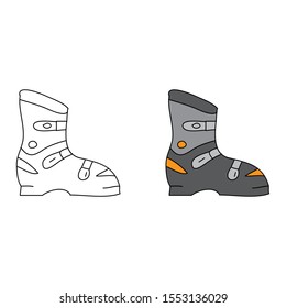 cartoon drawing of a ski boot