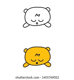 cartoon drawing of a sleeping monster