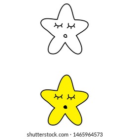 cartoon drawing of a sleeping star