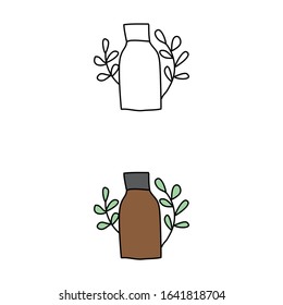 cartoon drawing of a small bottle