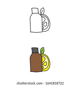 cartoon drawing of a small bottle