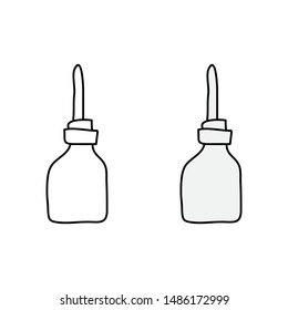 cartoon drawing of a small plastic bottle