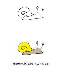 cartoon drawing of a snail