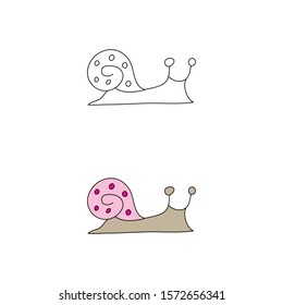 cartoon drawing of a snail