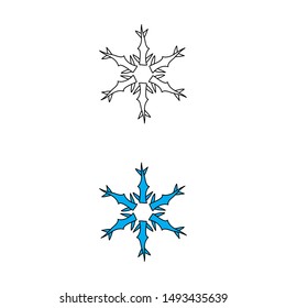 cartoon drawing of a snowflake