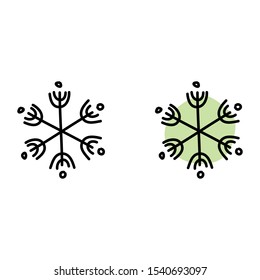 cartoon drawing of a snowflake