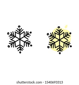 cartoon drawing of a snowflake