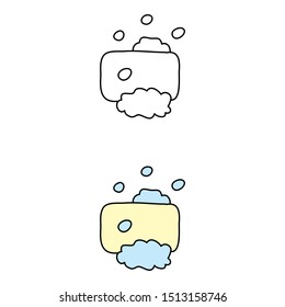 cartoon drawing of a soap bar