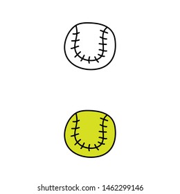 cartoon drawing of a softball ball