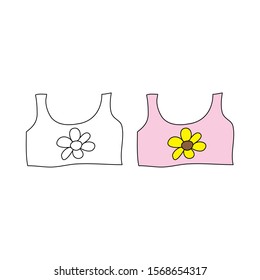 cartoon drawing of a sports bra