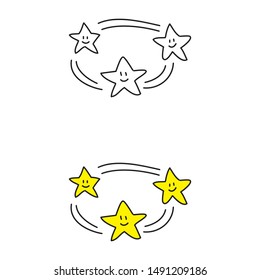 cartoon drawing of  star mascots