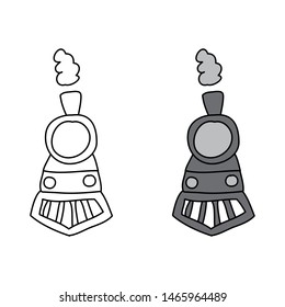 cartoon drawing of a steam engine