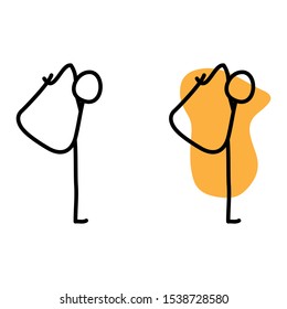 cartoon drawing of a stick figure doing yoga