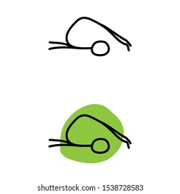 cartoon drawing of a stick figure doing yoga
