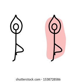 cartoon drawing of a stick figure doing yoga