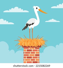 Cartoon Drawing Of A Stork