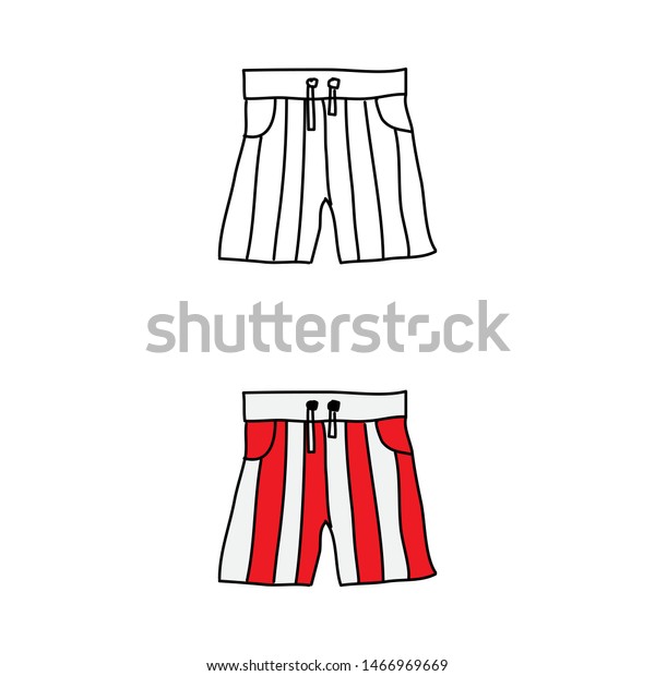 Cartoon Drawing Striped Shorts Stock Vector (Royalty Free) 1466969669 ...
