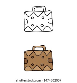 cartoon drawing of a suitcase