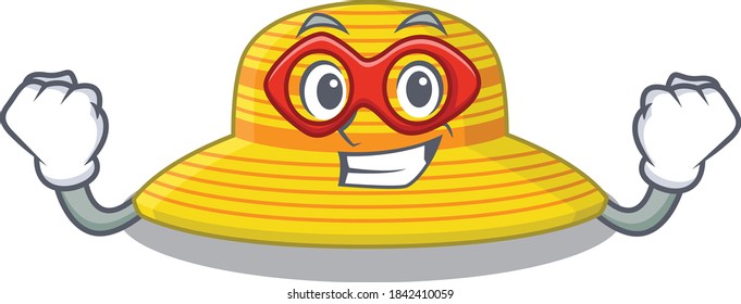 Dibujo de un sombrero de verano en un personaje de super héroe