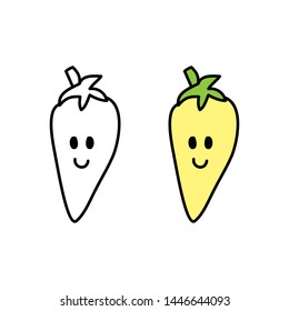 cartoon drawing of a sweet pepper